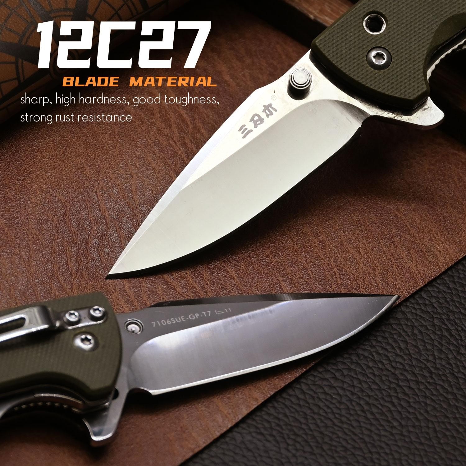 Sanrenmu 7106 Multi-function Folding Knife Camping Hiking Repairs Edc Tool