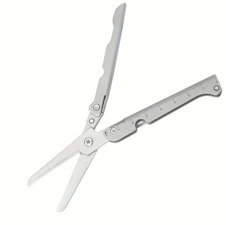 1pc Multifunctional Folding Stainless Steel Survival Scissors Portable EDC Tool