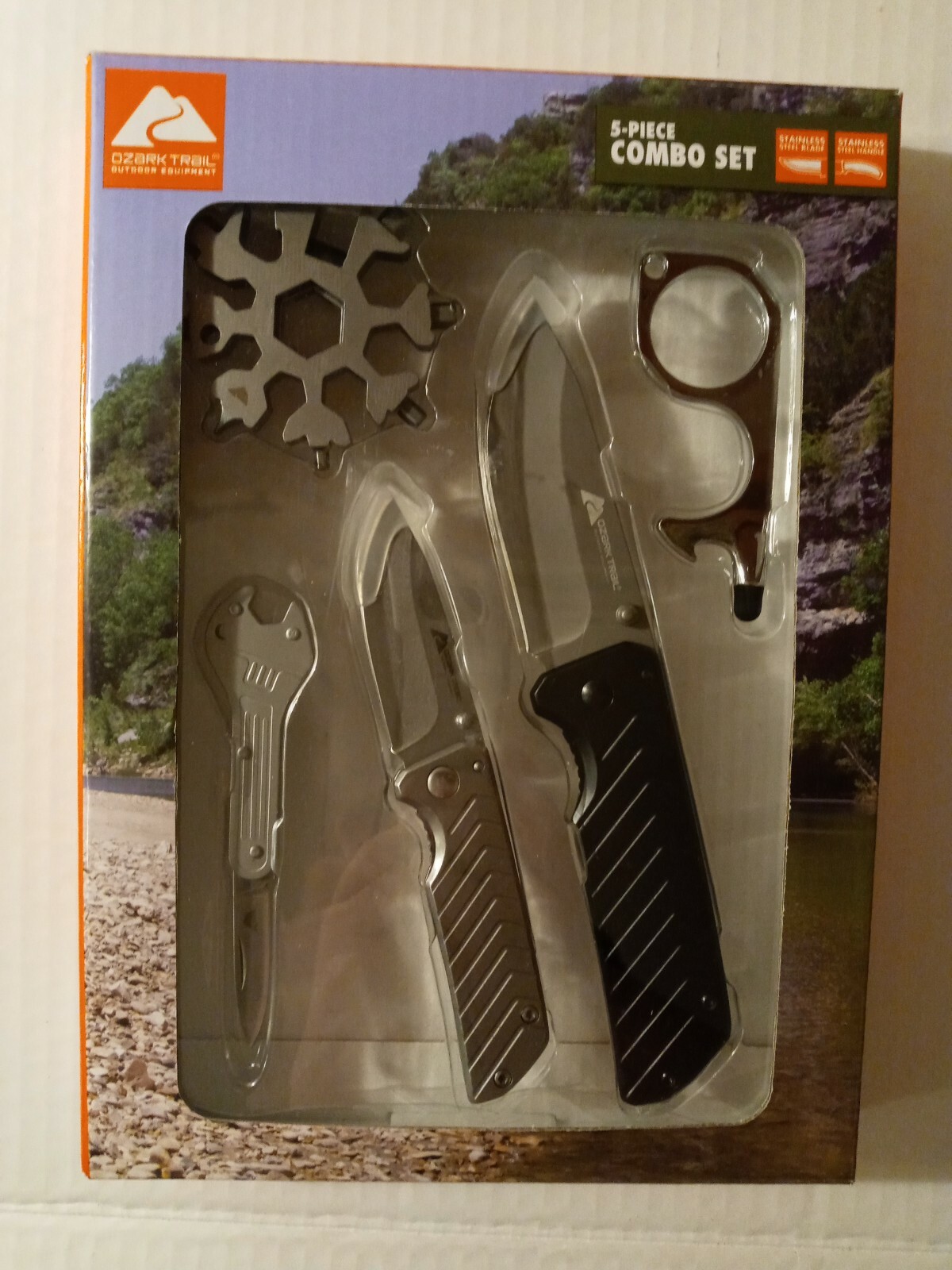 Ozark Trail Outdoor Equipment 5 Piece Combo set Stainless Steel Blades & Handles