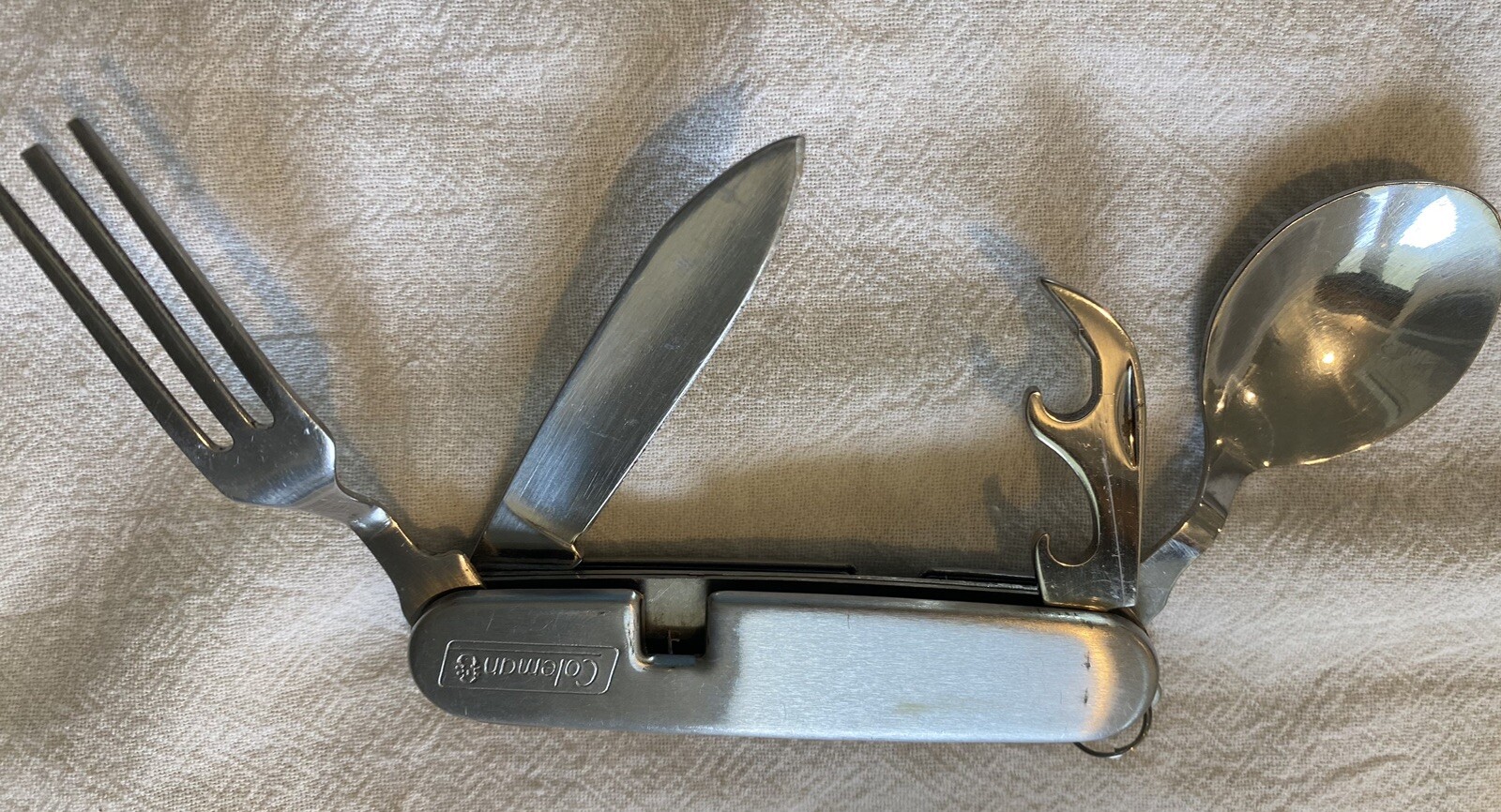 Vintage Coleman Camp Multi Tool Spoon Fork Knife Stainless Steel