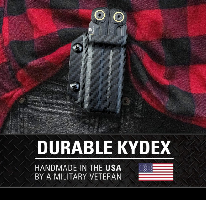 Clip & Carry Kydex Multitool Sheath for LEATHERMAN Wave Alpha – Made in USA – Mu