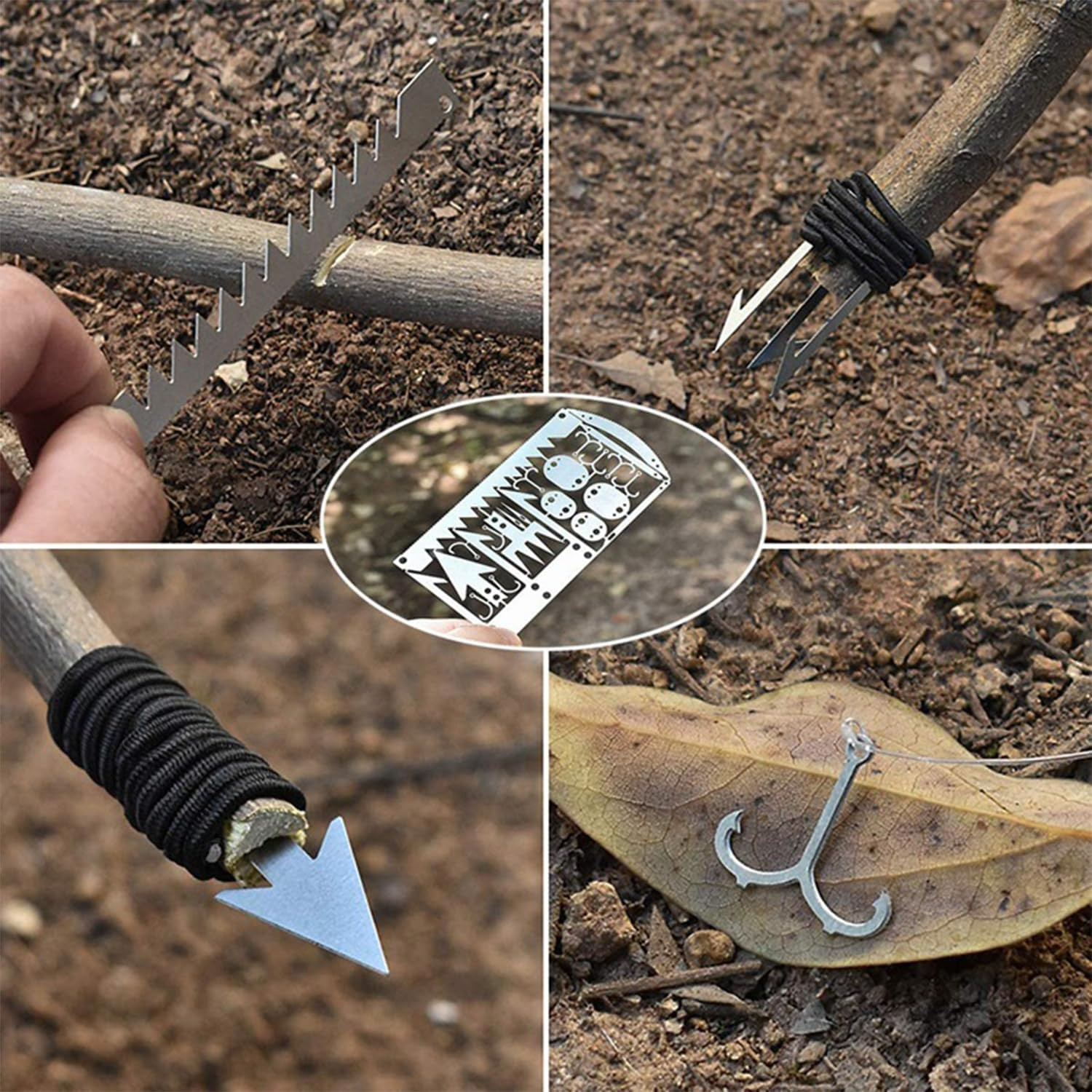 Survival Cards, Multitool Camping Tool EDC Kit for Outdoor Hiking, Fishing, Hunt