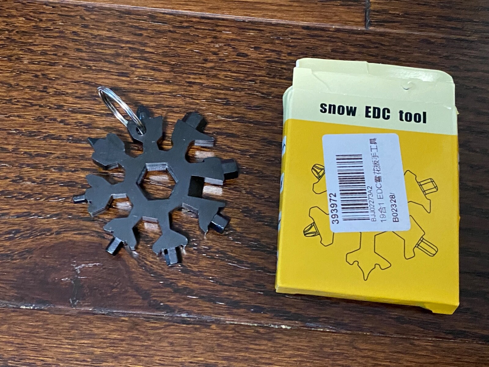 19- Multi Tool Snowflake EDC Wrench Screw & Hex Driver Black – NEW