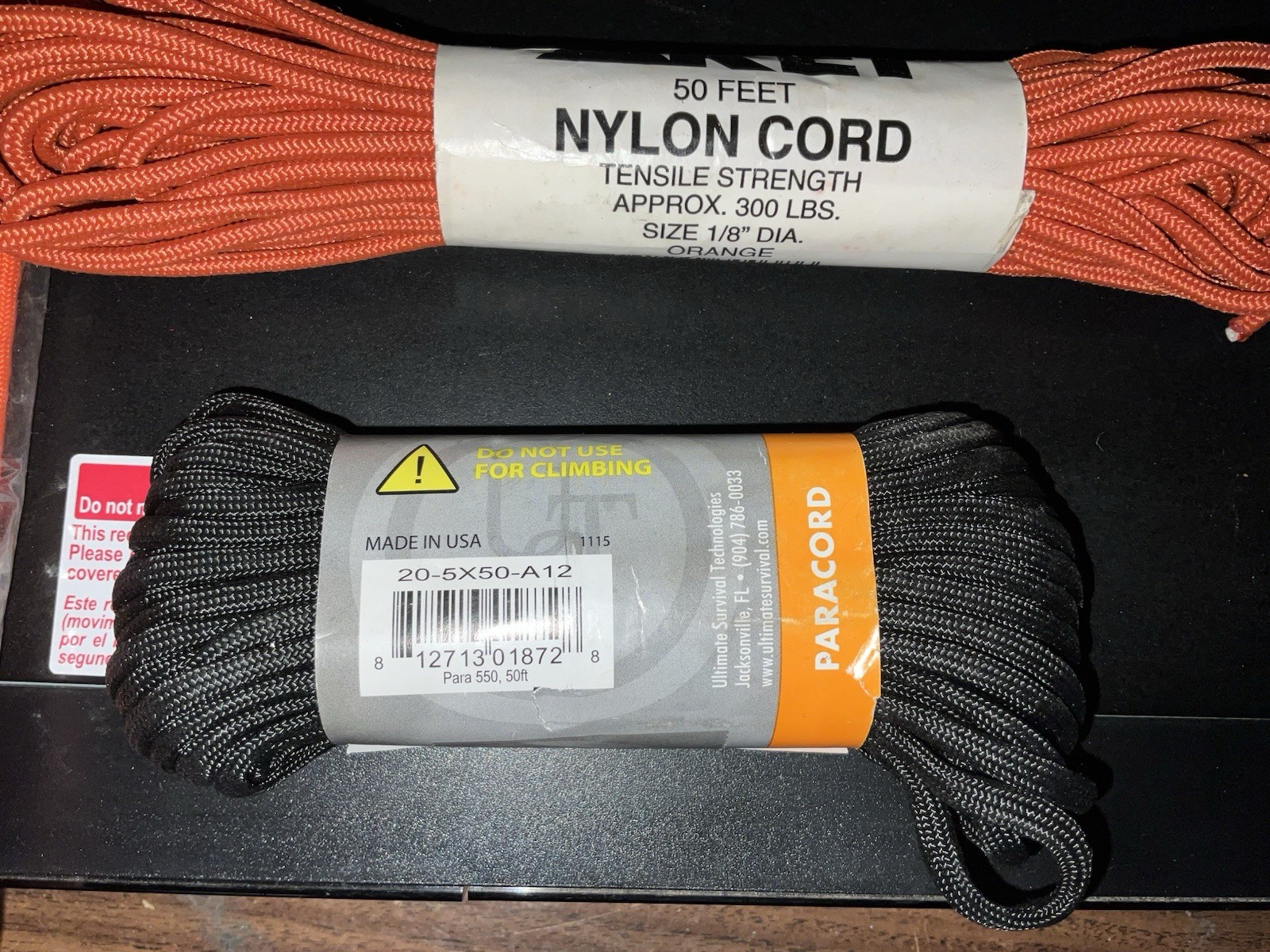 PARACORD 550 200ft (100 + 50 + 50) total UST, REI & Bass Pro Shops NEW