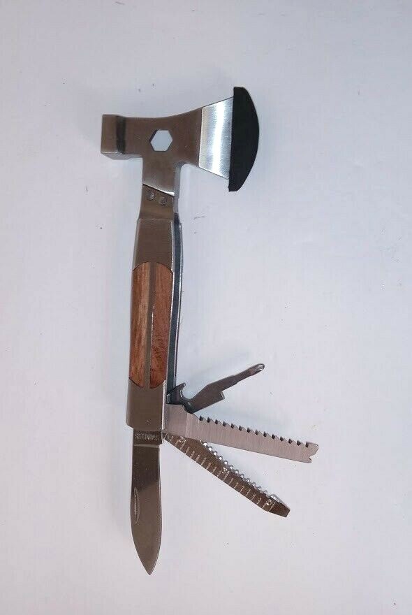 Sheffield Camper 12-In-1 Multi-Tool 12301 Axe Head Saw Hammer Screwdriver New