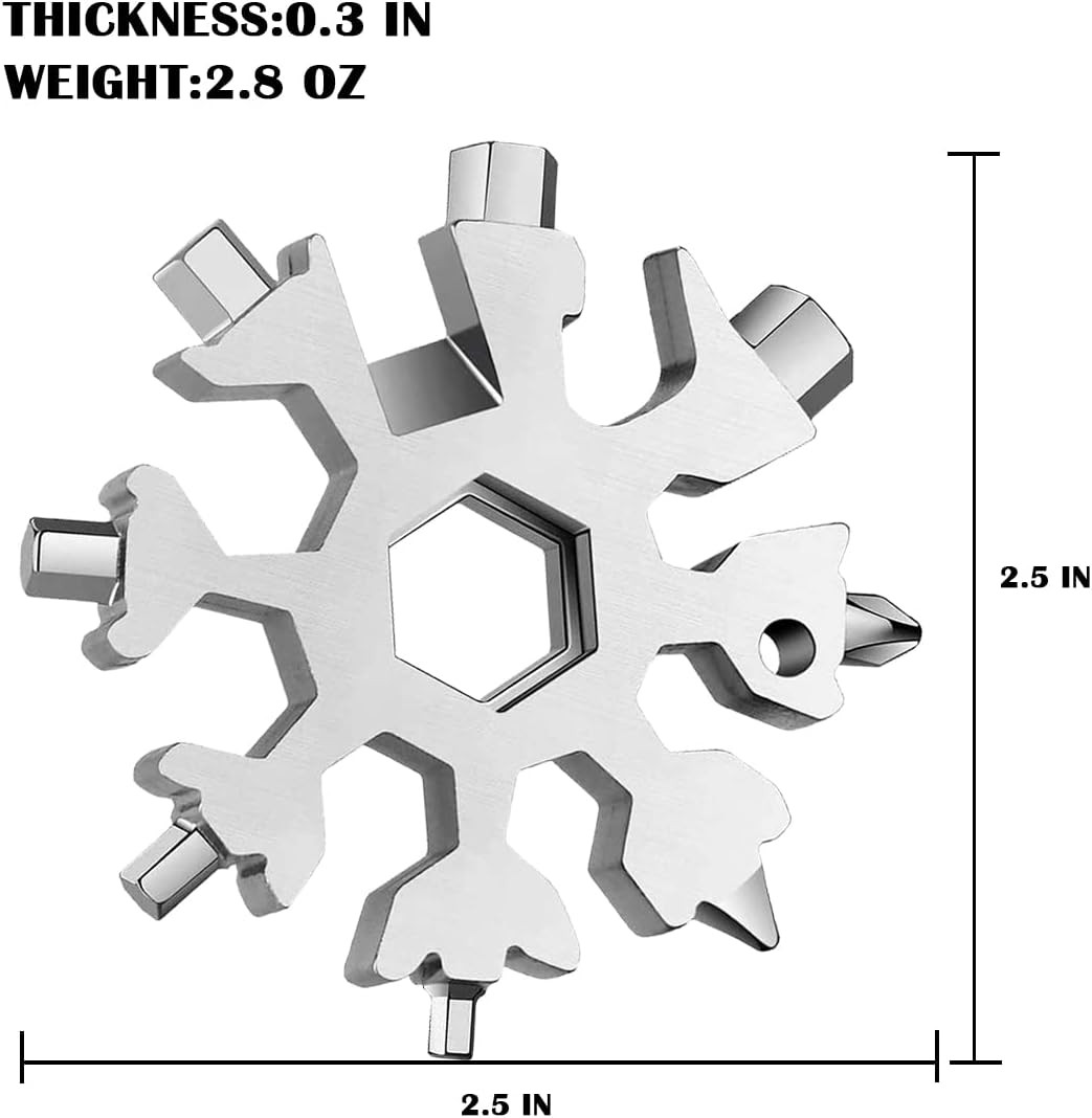 20 in 1 Snowflake Multi Tool, Cool Stocking Stuffers for Men Christmas Gift,Uniq