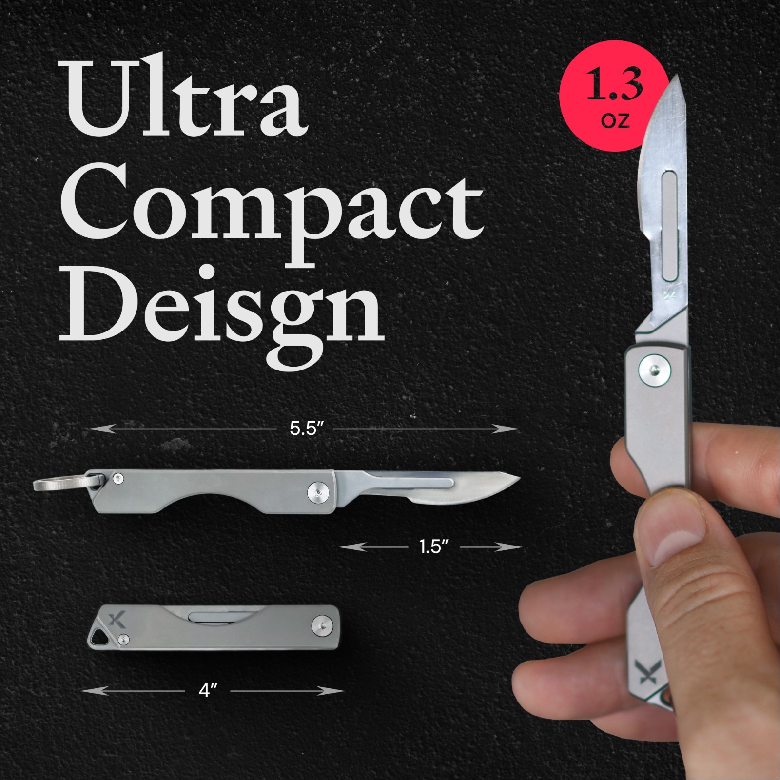 KOVA Precision Key Folding Knife Magnetic Closure Titanium Keychain Utility Tool