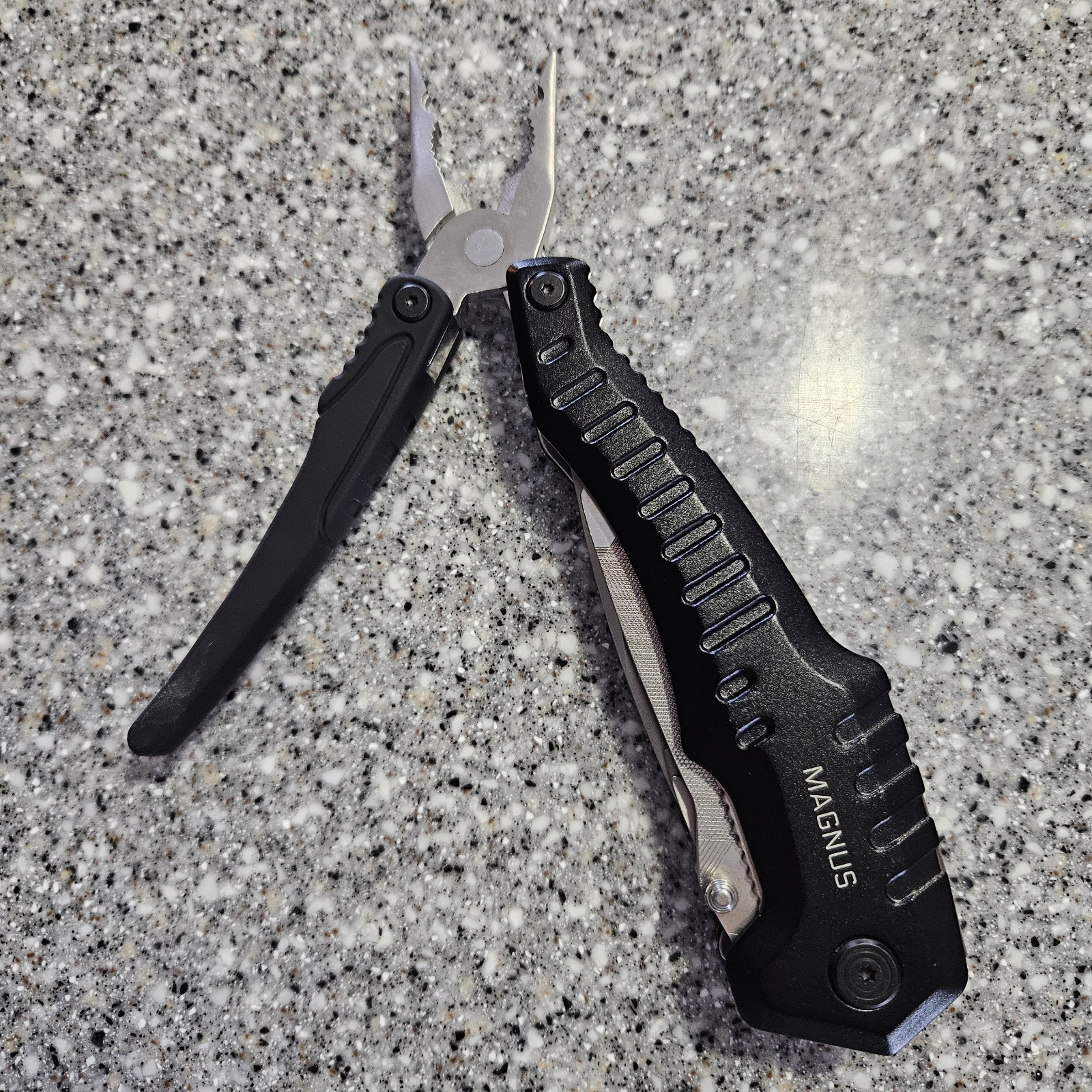 Kilimanjaro Magnus 9-in-1 XL Multi-Tool Folding with Snap Pouch. 10″ Blade Out!