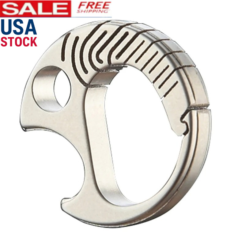 Titanium Carabiner Keychain Quick Release Key Ring Clip Bottle Opener EDC