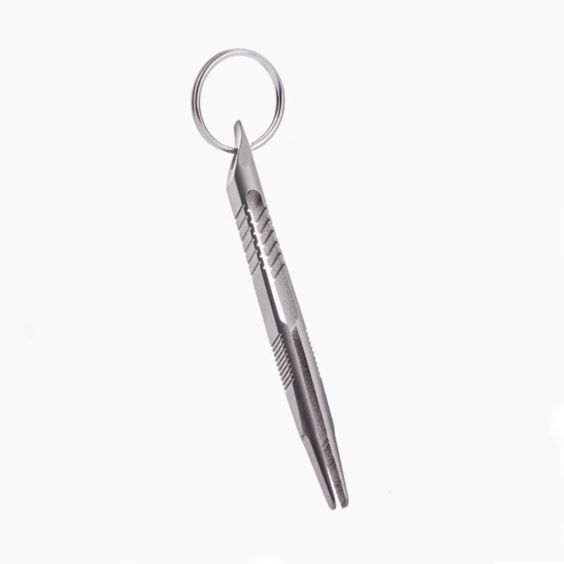 Mini Lightweight Titanium Alloy Keychain Tweezers Pry Bar Portable Outdoor EDC