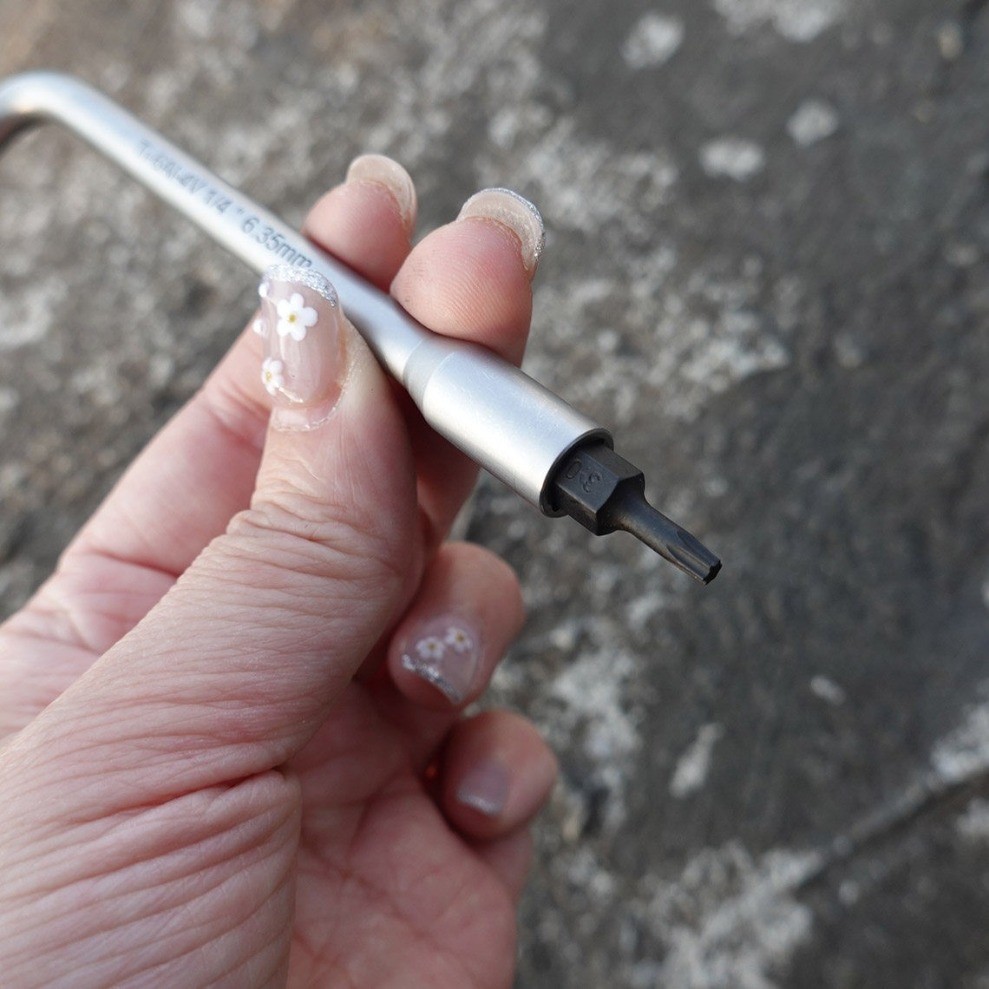 Light blue TC4 Titanium Alloy L-Shaped Wrench EDC Tool