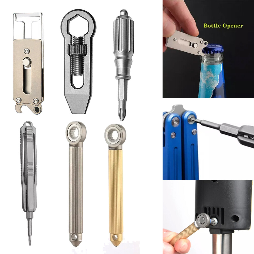 Titanium Alloy Multi Tools Bottle Opener Screwdriver Outdoor Gadget Pocket EDC