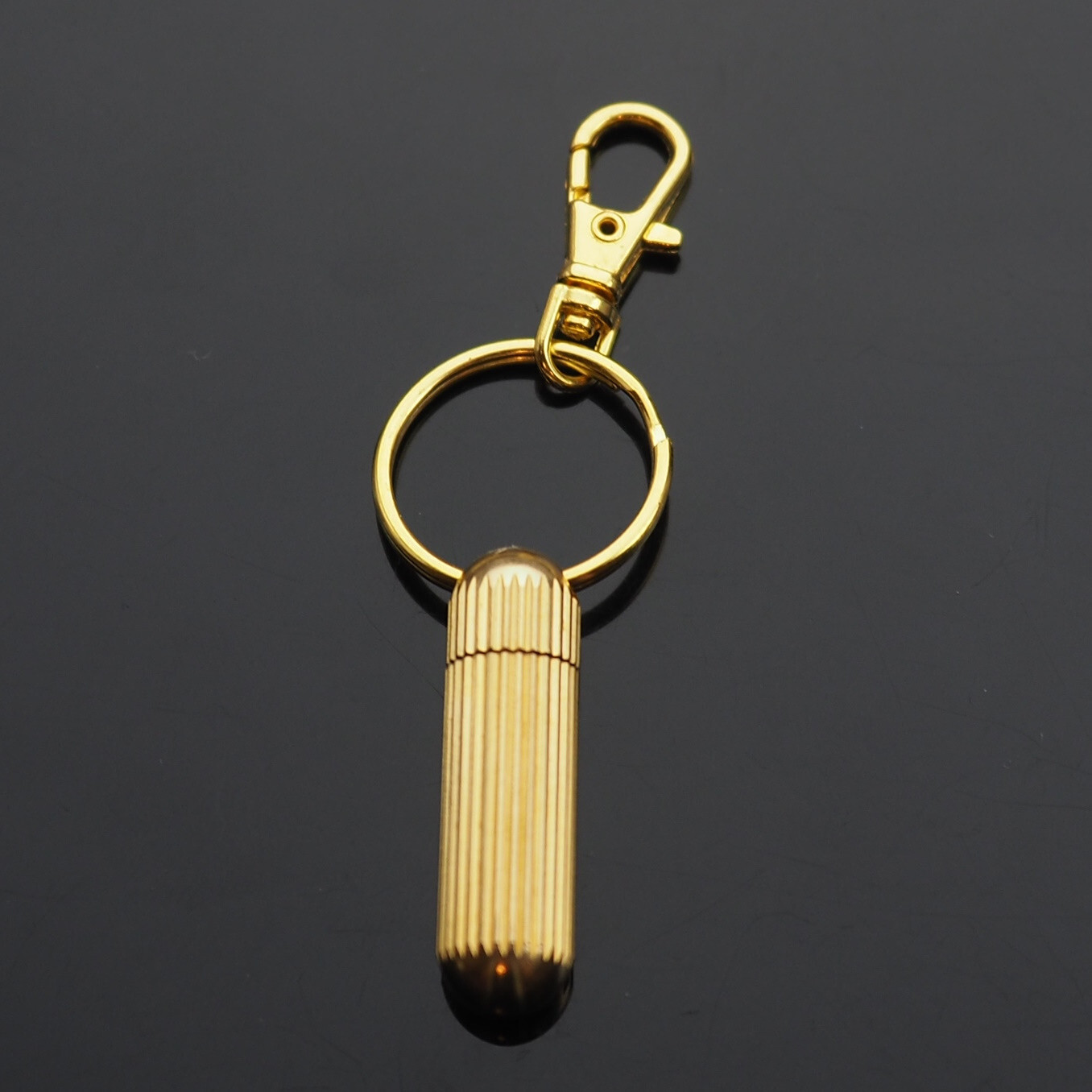 Mini Zipper Pull Brass Capsule Box Cutter Knife Pocket Keychain Key Ring Clip