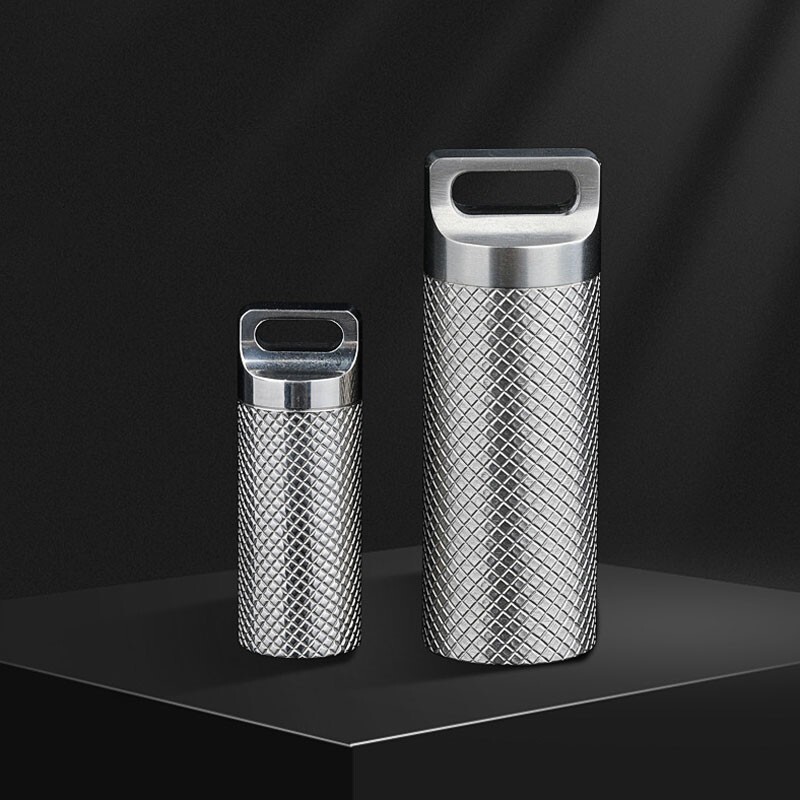 EDC Titanium Portable Waterproof Box Keychain Pendant Pill Storage Container