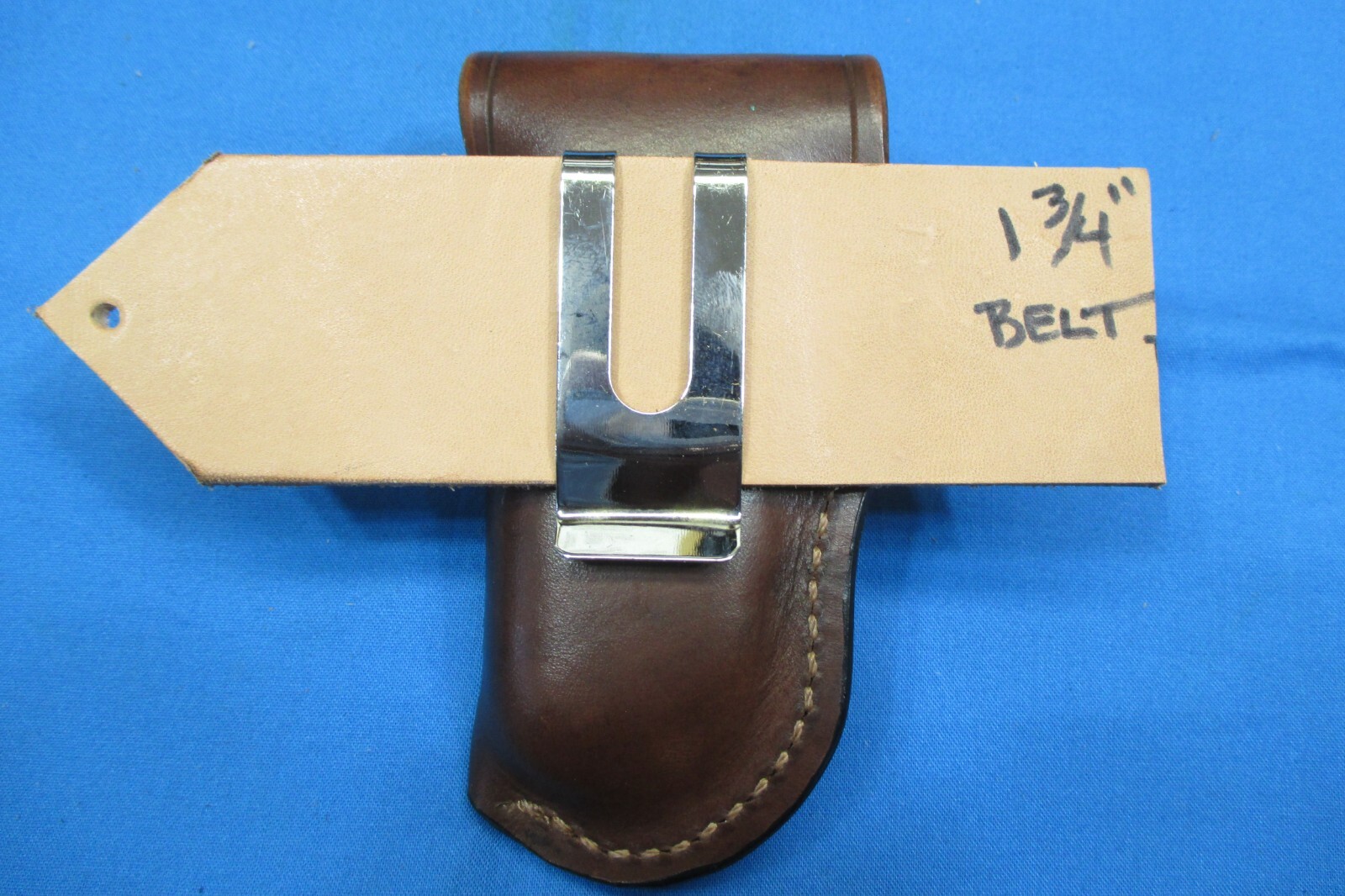 Leather Sheath LEATHERMAN WAVE MULTI TOOL, Holster Shaped, WITH STEEL BELT CLIP