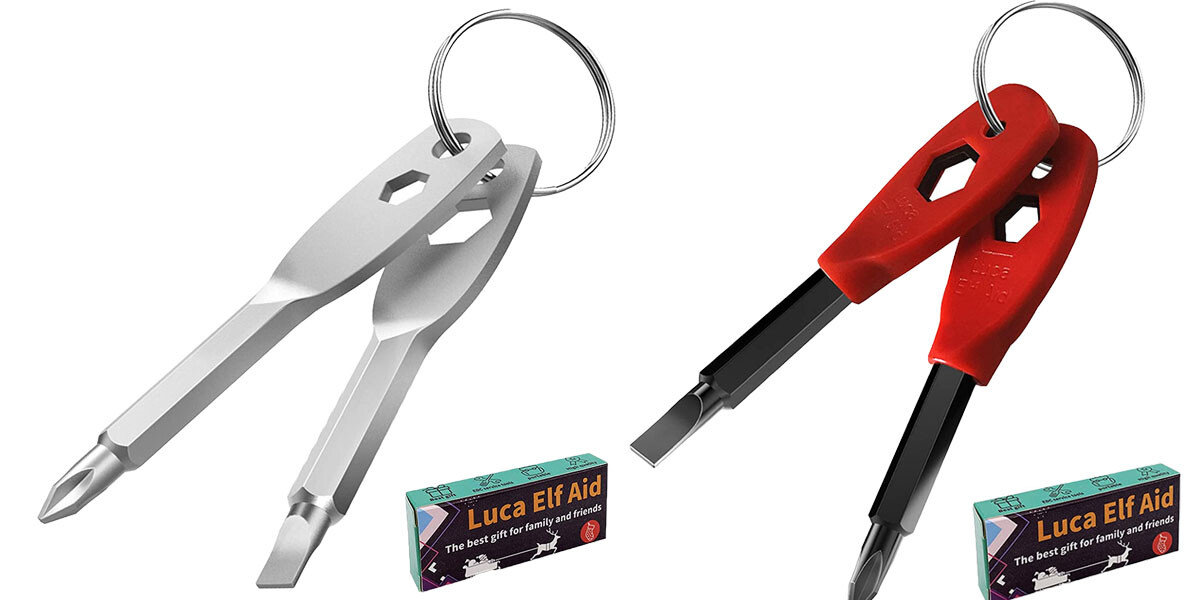 3 Luca Aid Elf Keychain Screwdriver Mens Stocking Stuffer Tool Set Gift