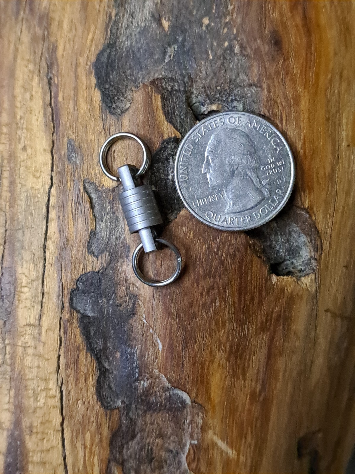 Super Mini Titanium Swivel With 10mm Titanium Keyrings