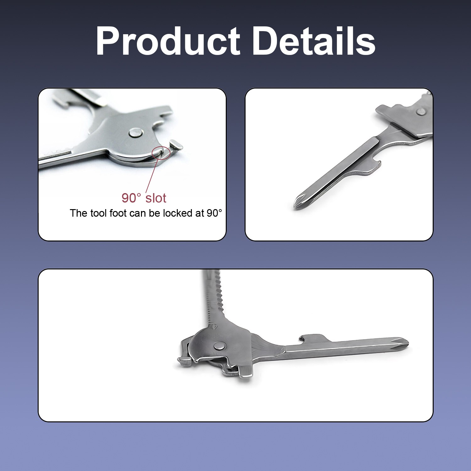 Portable 6 In 1 Multi-Functional Stainless Utili-Key Opener Keychain Ruler Tool