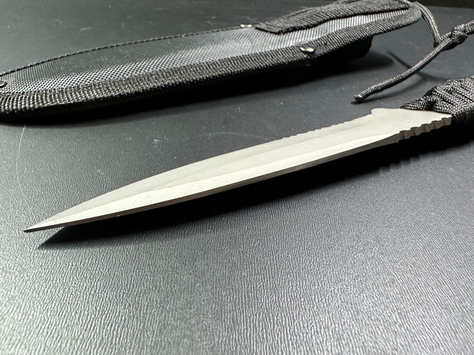 Ozark Trail Fixed Blade Knife w/ Black Paracord Wrapped Handle and Sheath