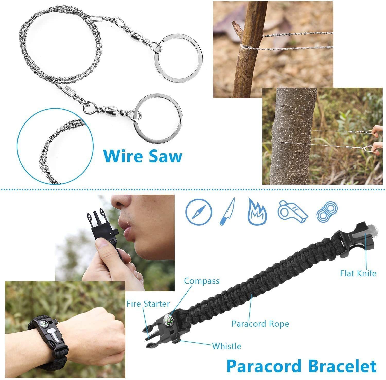 Emergency Survival Equipment Kit Outdoor Filter Tactical Hiking Camping SOS Tool