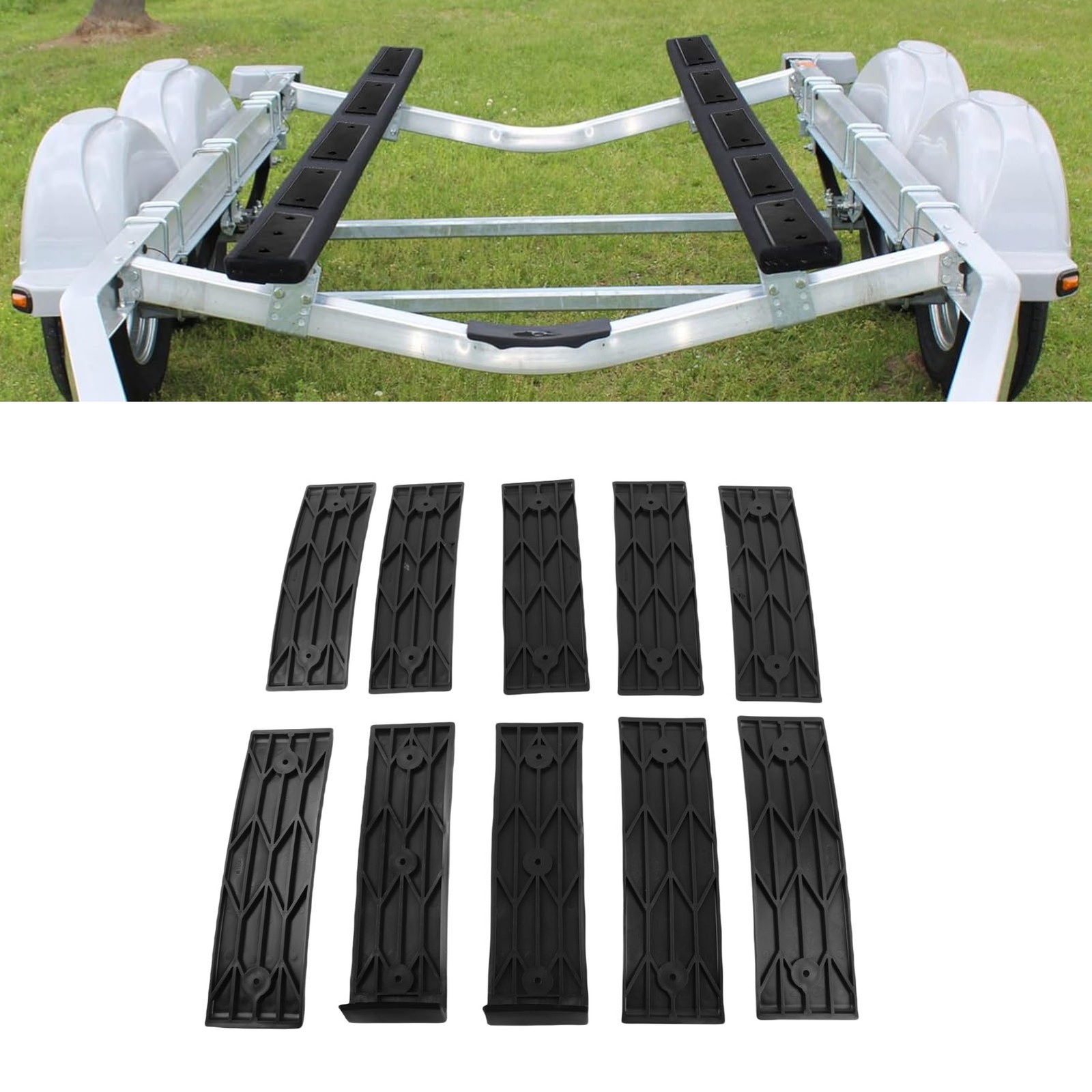 10 Piece Black Boat Trailer Bunk Slides Reduce Friction Easier Launching Fo RHWJ