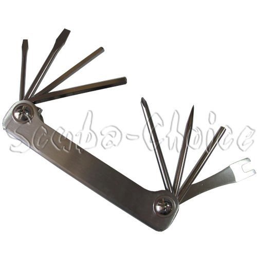 Compact Multi Dive Tool – Stainless Steel Allen Wrenches, Screwdrivers & O-Ring