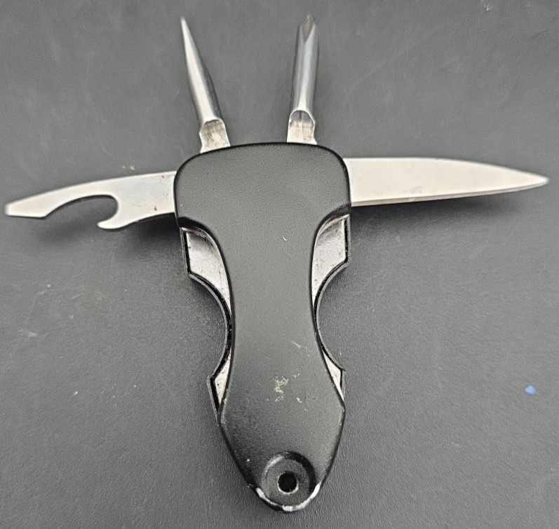 Snap-On Multi Tool Flashlight Pocket Knife Black Bottle Opener
