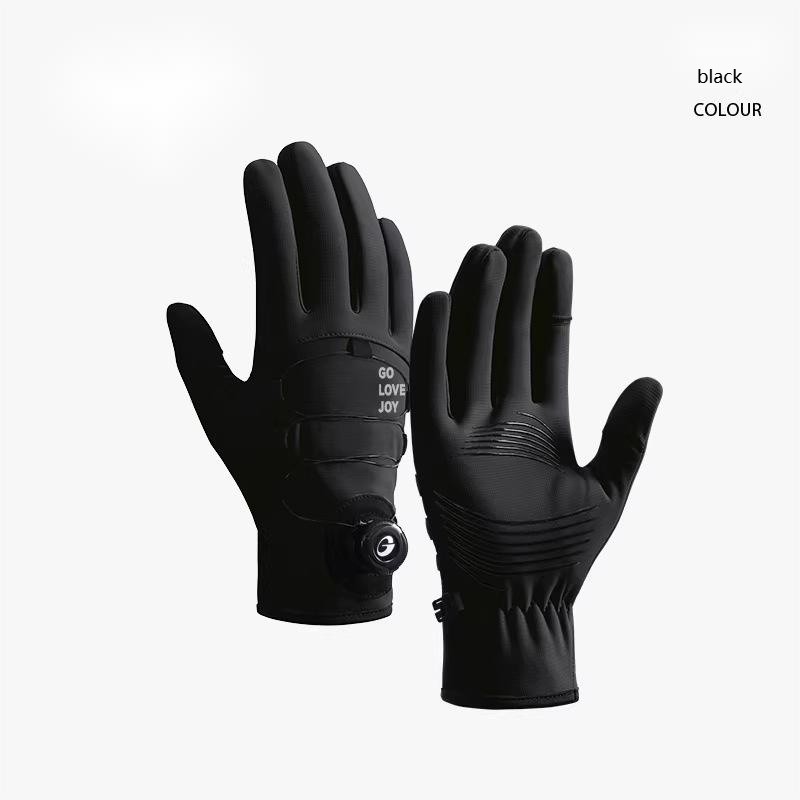 Button style windproof and cold proof outdoor hiking and cycling warm gloves