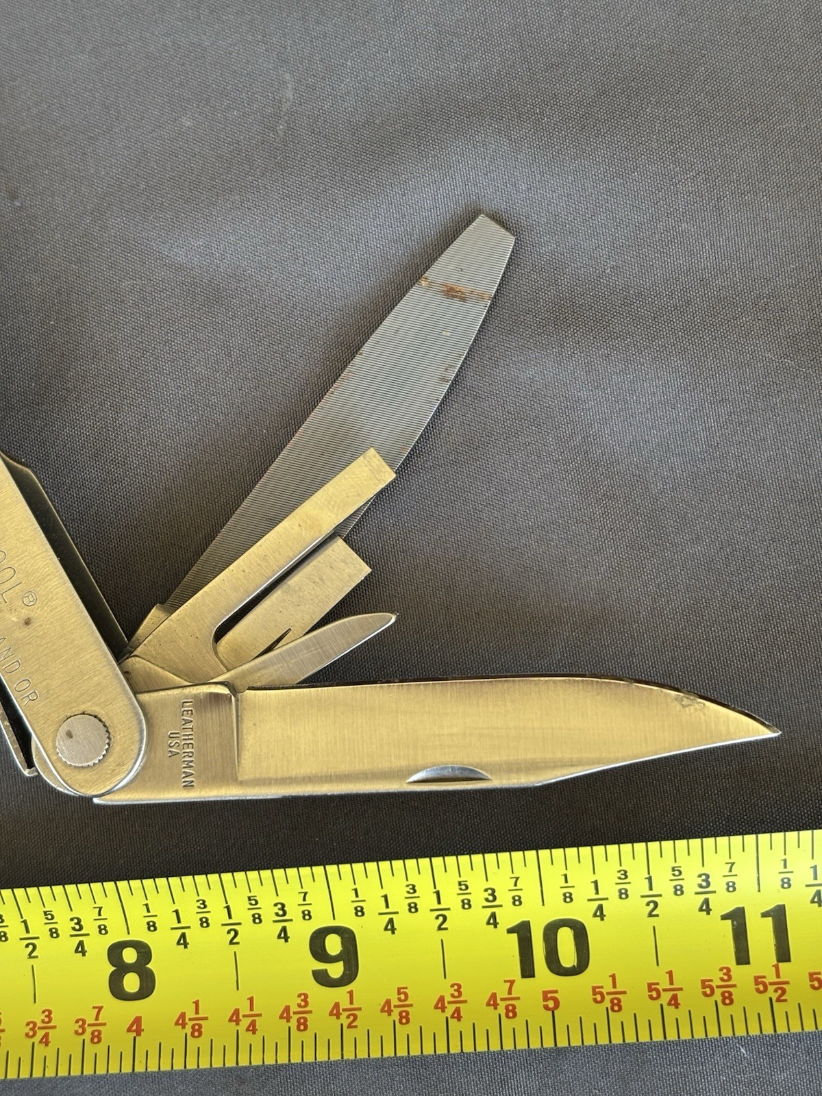 Leatherman Super Tool PAT PEND Early Version Multi Tool w/ Leather Sheath USA