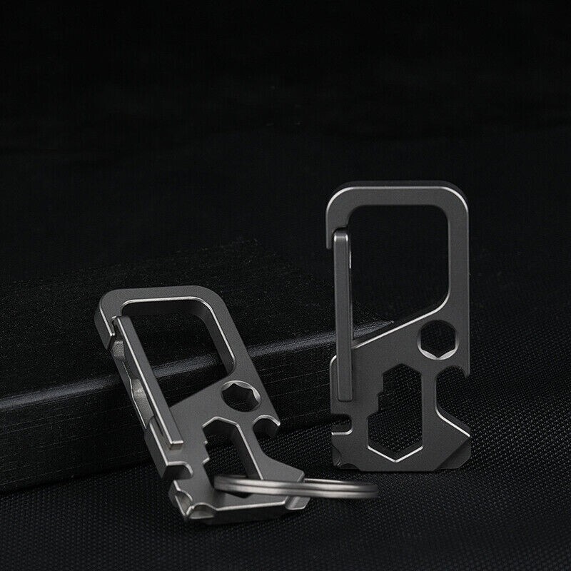 Outdoor Multi EDCTC4 Titanium Alloy Mechanic Keychain Carabiner Opener Portable