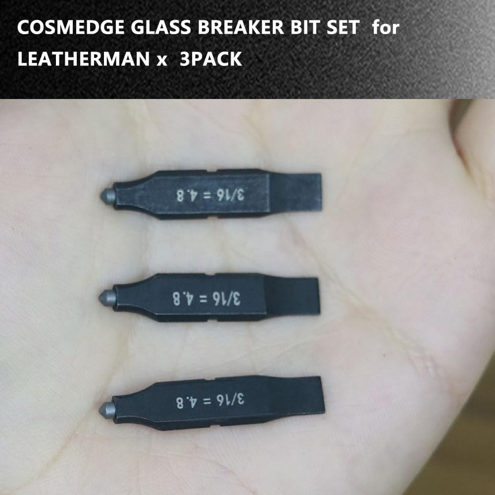 3Pack Glass Breaker Bit Set for Leatherman, Replacement Double-Ended Flat Screwd