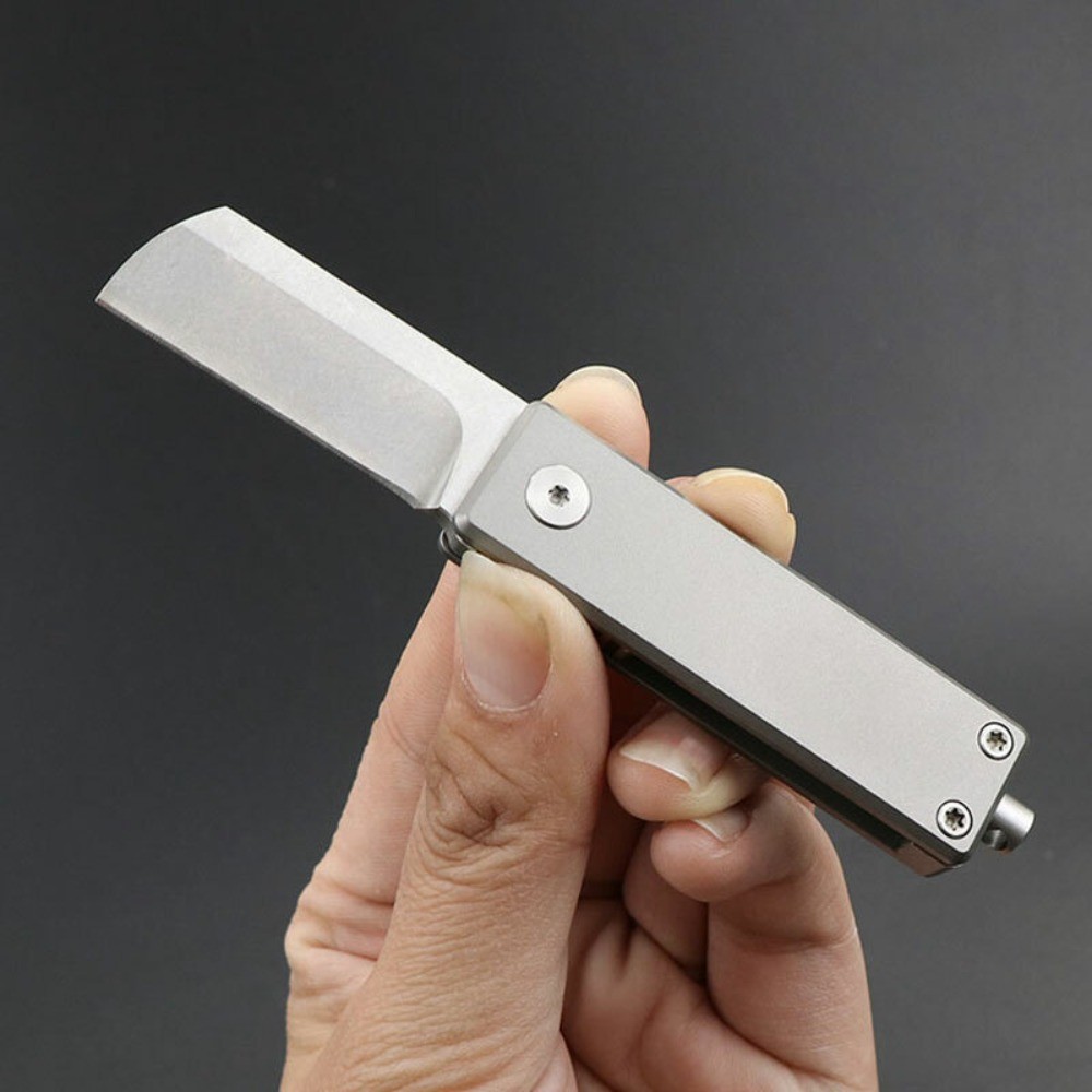 Titanium S35VN Blade Folding Pocket Knife Bottle Opener Outdoor Camping EDC Tool