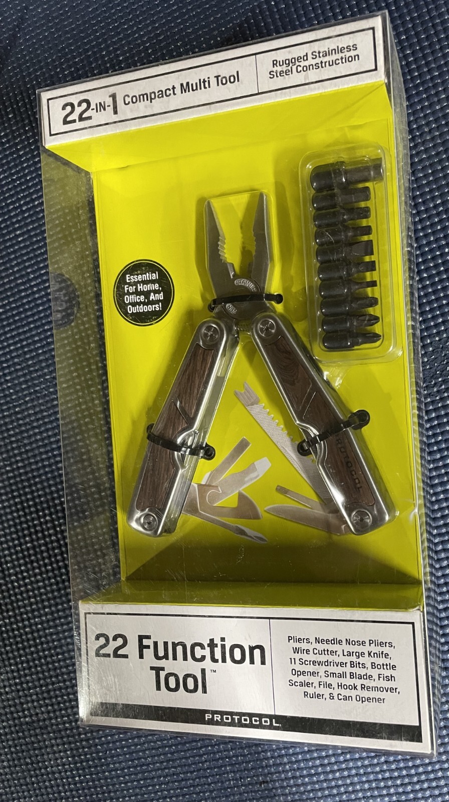 PROTOCOL 22-in-1 Multi Tool Pliers Screwdriver Knife Stainless Steel New 