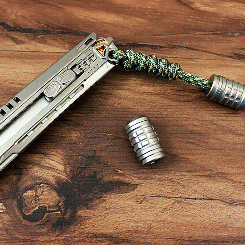 TC4 Titanium Alloy Small Knife Bead Outdoor EDC Lanyard Paracord Rope Pendant