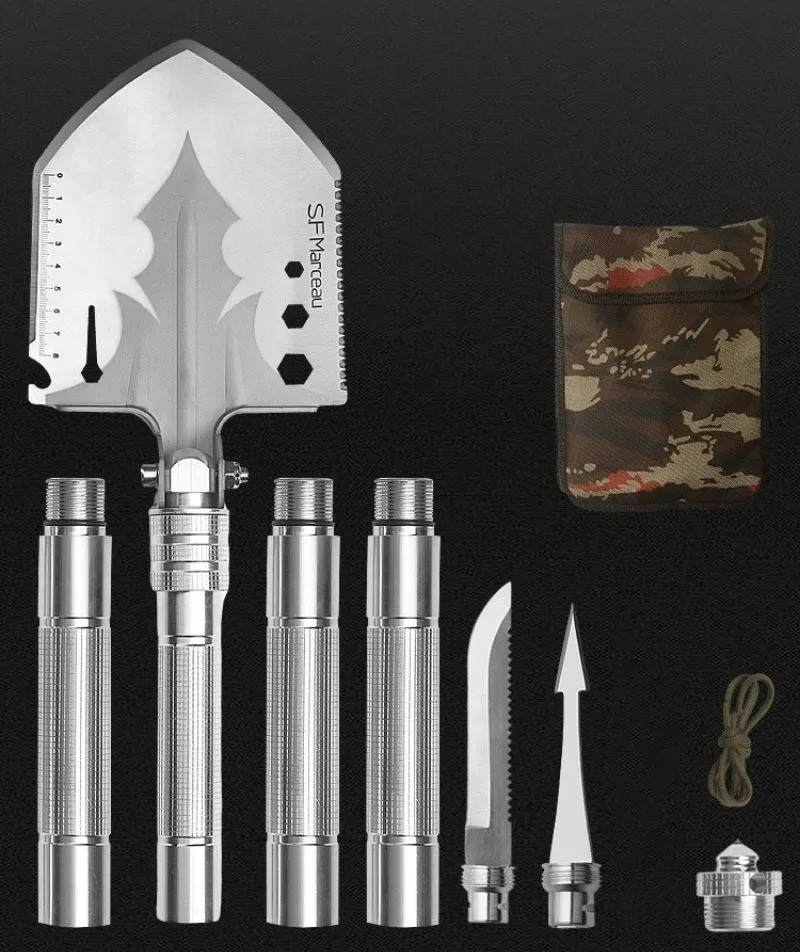 Folding Survival Shovel Manganese Steel Multi-Tool 9″/23cm Tactical Camping