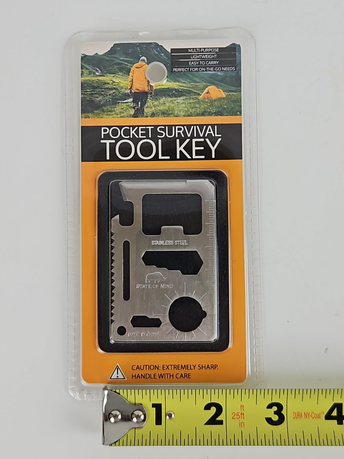 Pocket Survival Tool Key Wallet Size Stainless Steel Multi Purpose State Of Mind