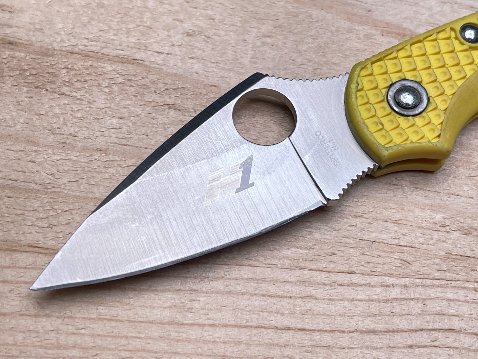 Spyderco Dragonfly Salt H1 Yellow Plain Edge Blade Folding Pocket Knife