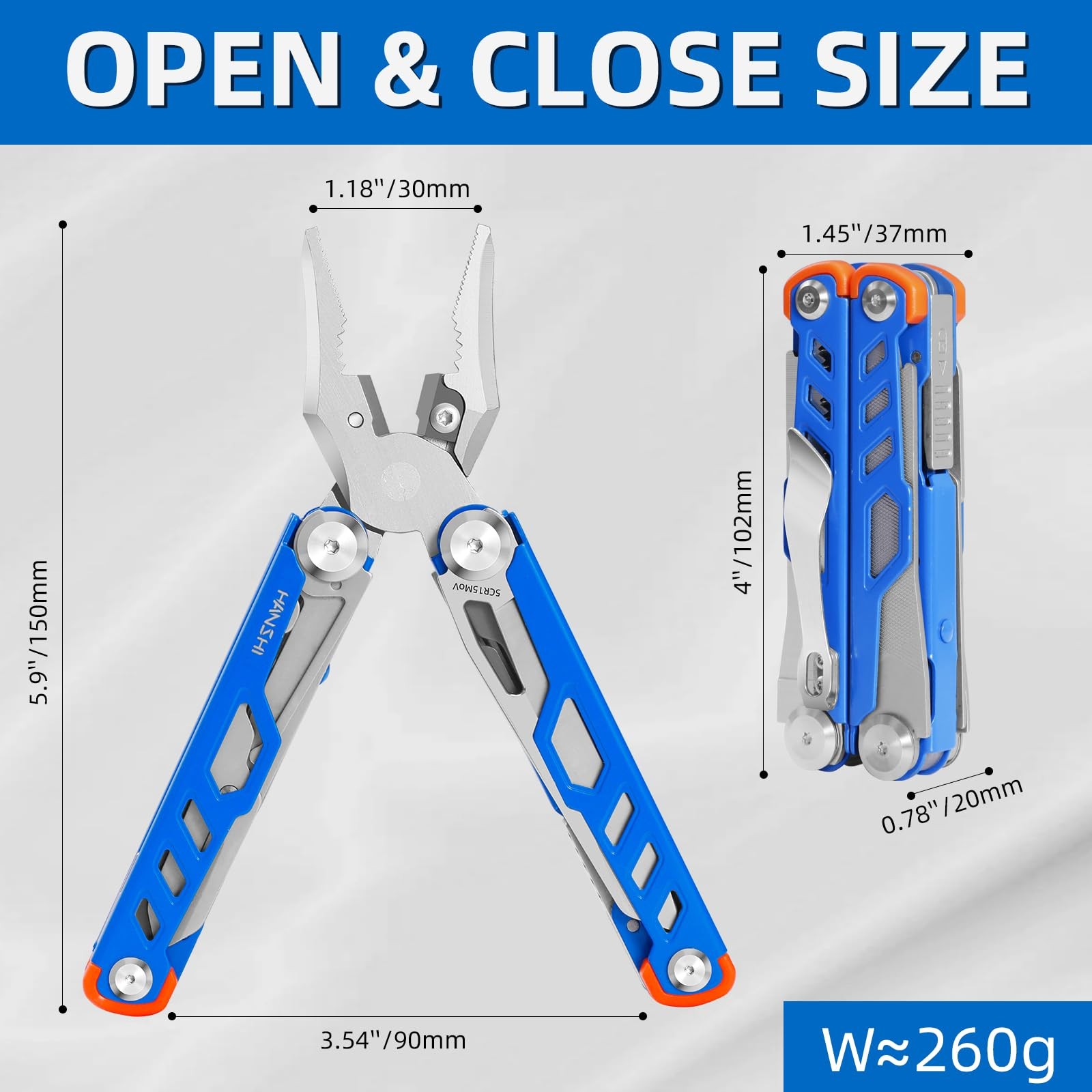 15 in 1 Multitool Pliers with Scissors, Upgraded Heavy Duty Stainless Steel M…