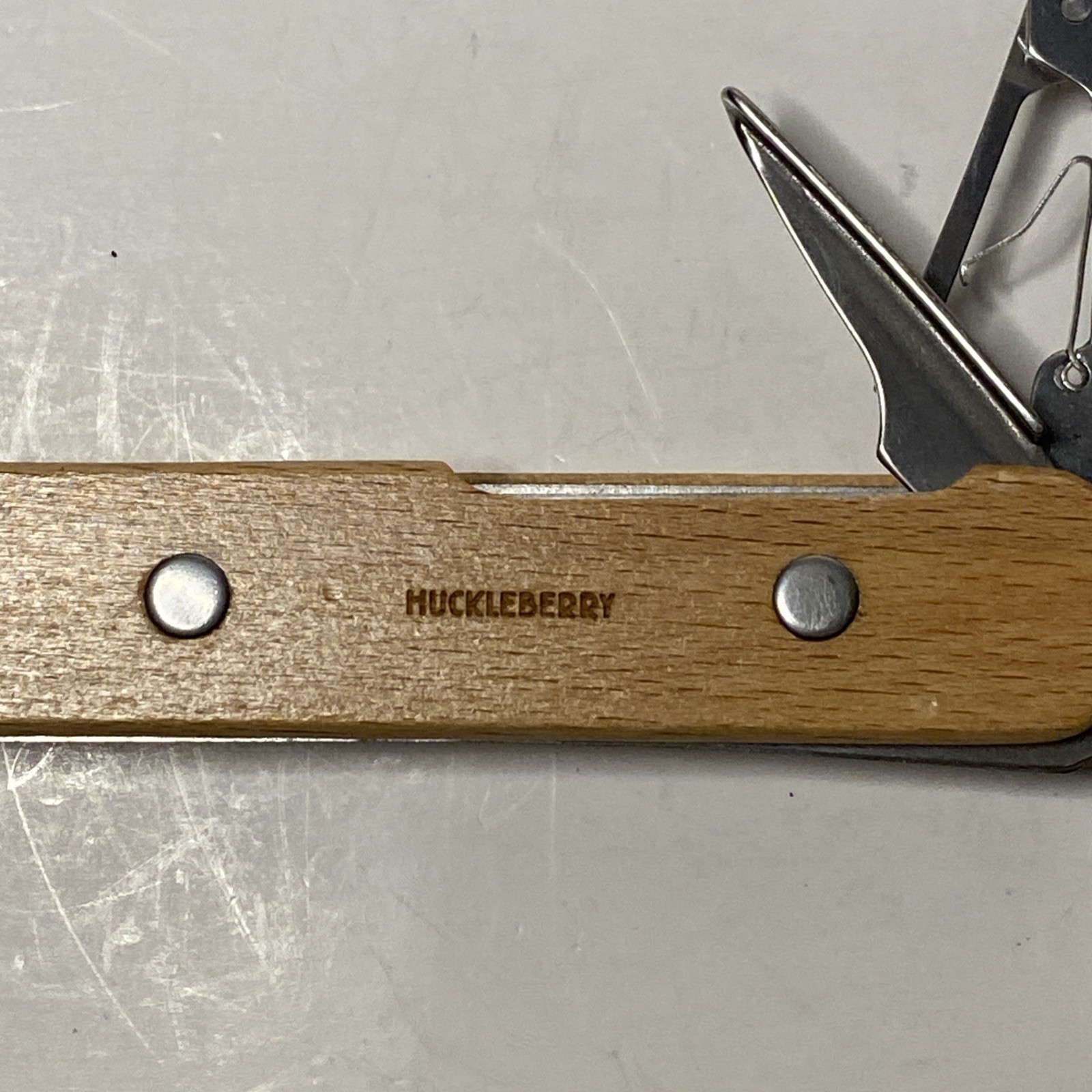 Huckleberry Multi-tool Pocket Knife with Scissors, Saw, and Wood Handle