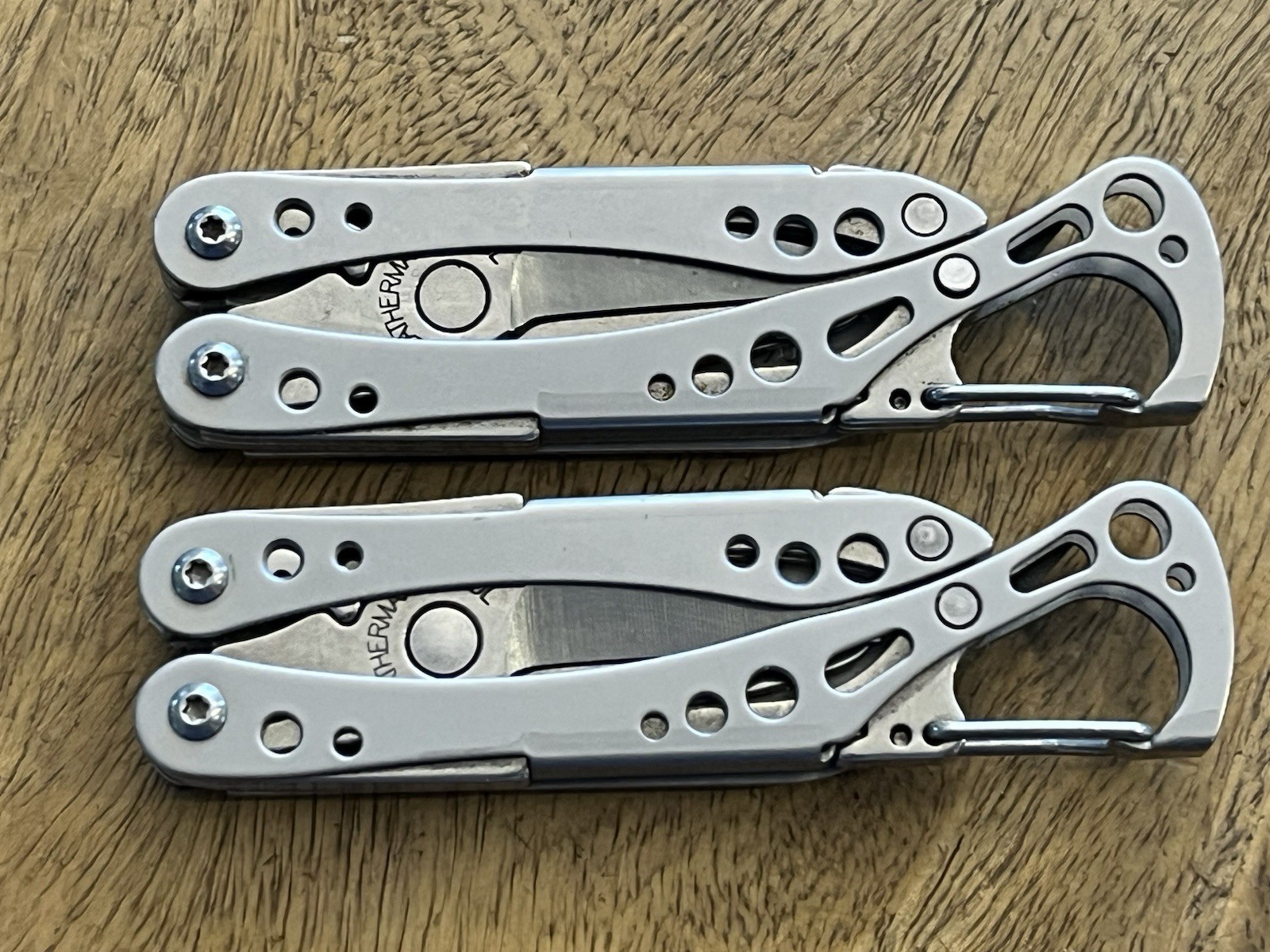 Retired Leatherman Style CS Multi Tool Knife File Scissor Carabiner (Lot Of 2)