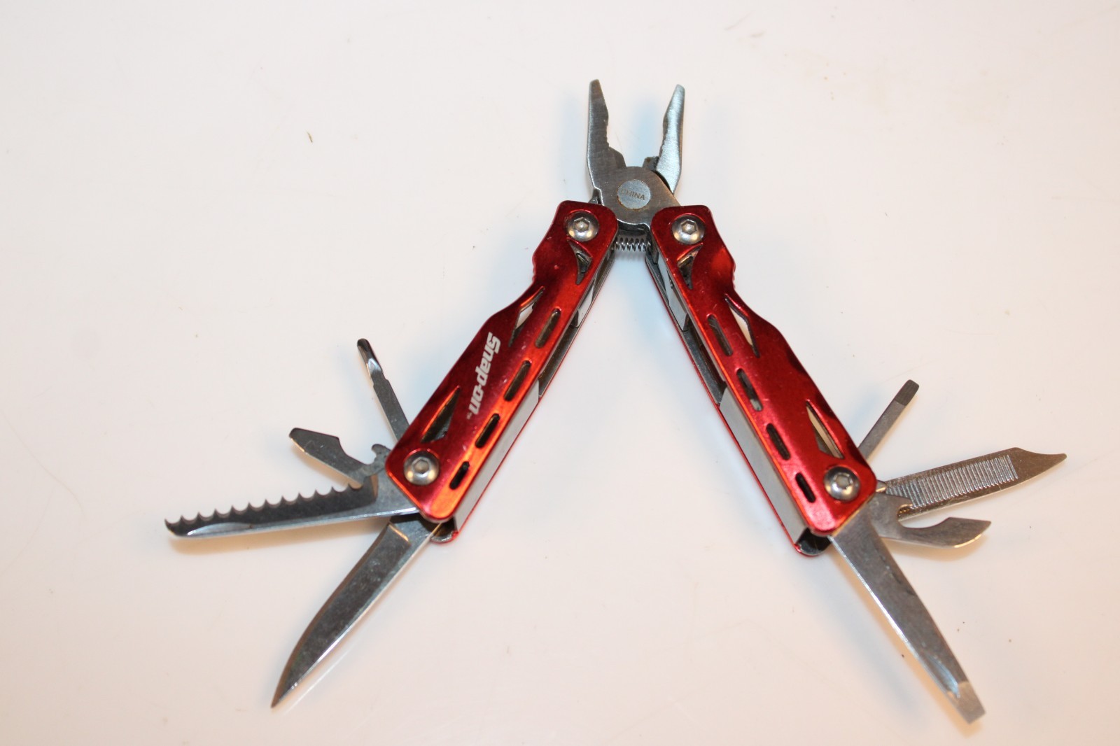 2x Snap-On Stainless Steel Red Pocket Multi-Tools