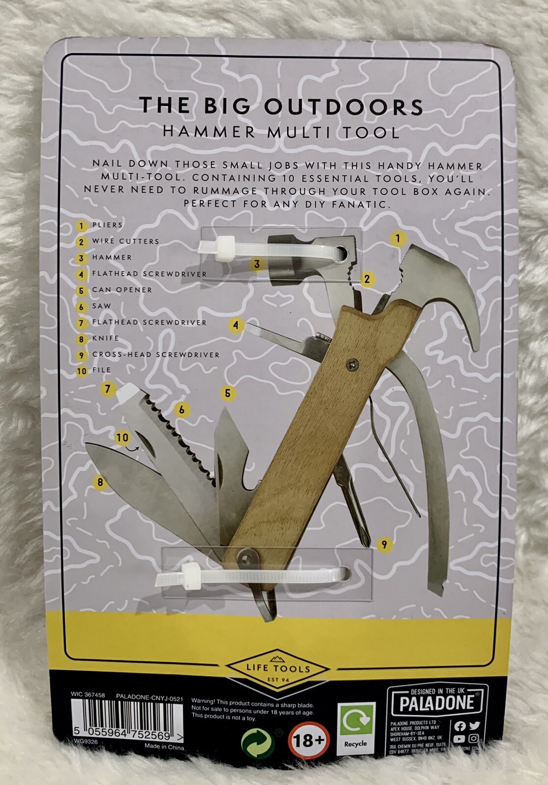 Multi Tool The Big Outdoors Hammer Can Opener Saw Pliers File 10 Tools In 1 New