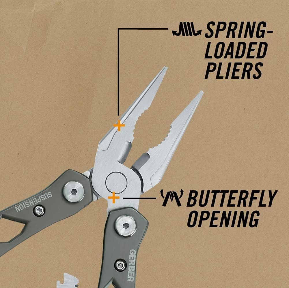 Multi Plier Multitool 12-in-1 EDC Pocket Knife Wire Cutters Grey Gerber Gear