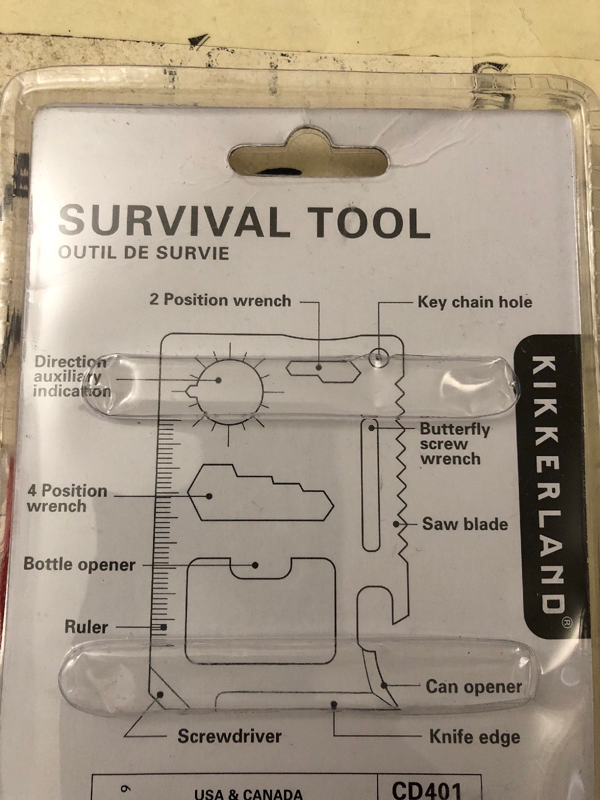 Kikkerland Classic Stainless Steel Survival Tool, Pocket 11 functions + pouch