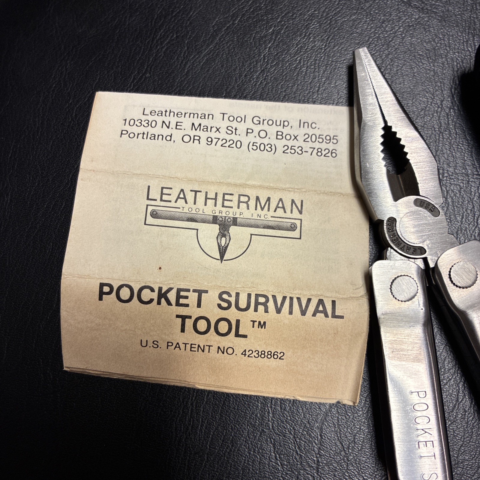 LEATHERMAN USA 1st RunUS PAT 4238862 POCKET SURVIVAL TOOL Multitool Portland OR