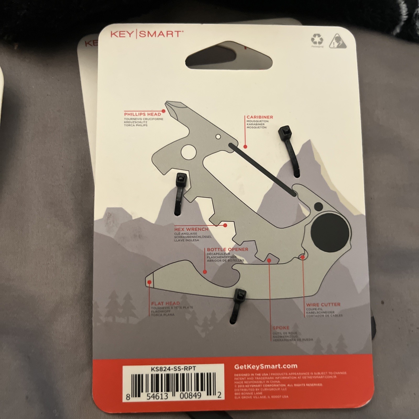 KeySmart AllTul Raptor Stainless Steel multi-tool w/ 7 tools KS824-SS-RPT (NEW)