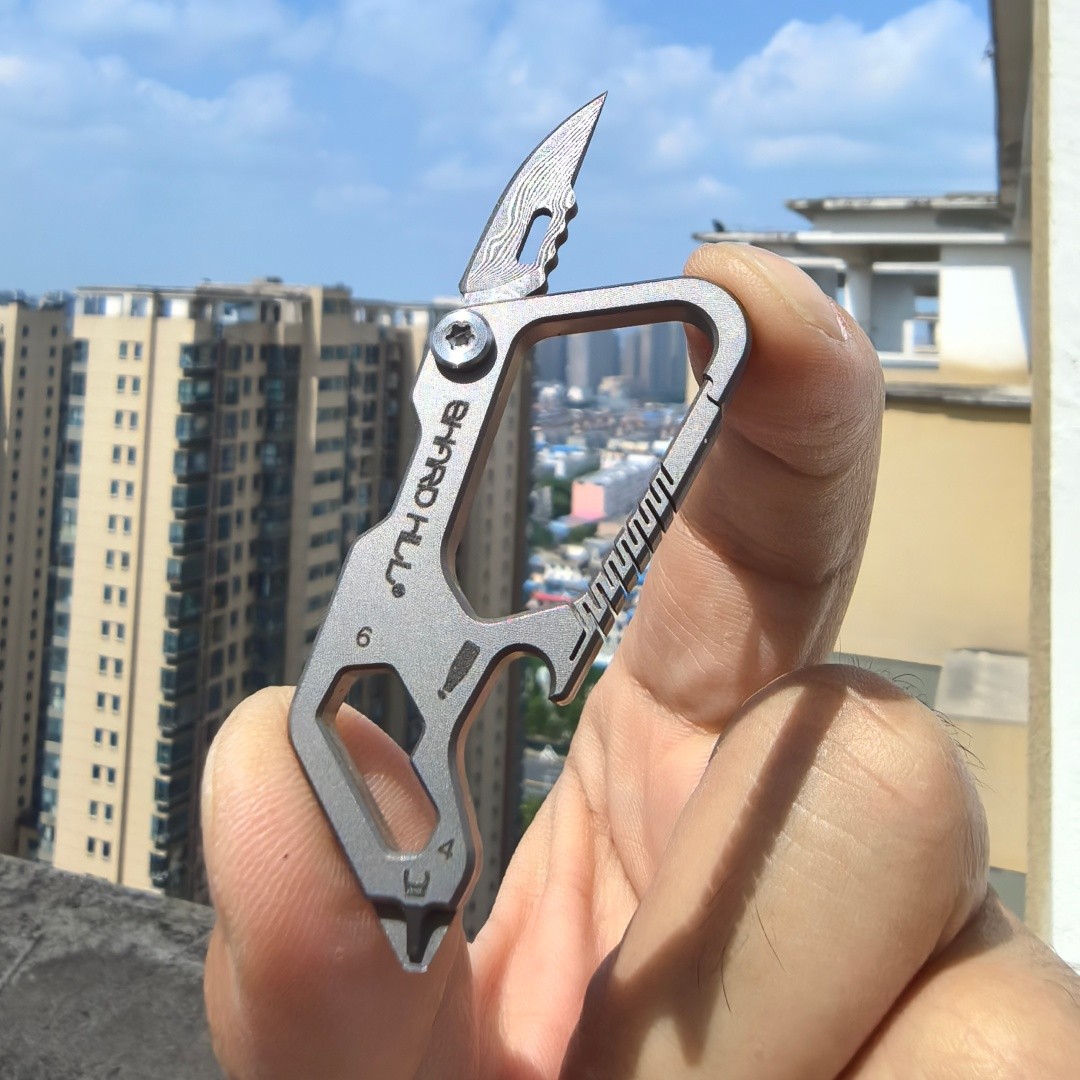 TC4 Titanium alloy Buckle Damascus EDC Tool