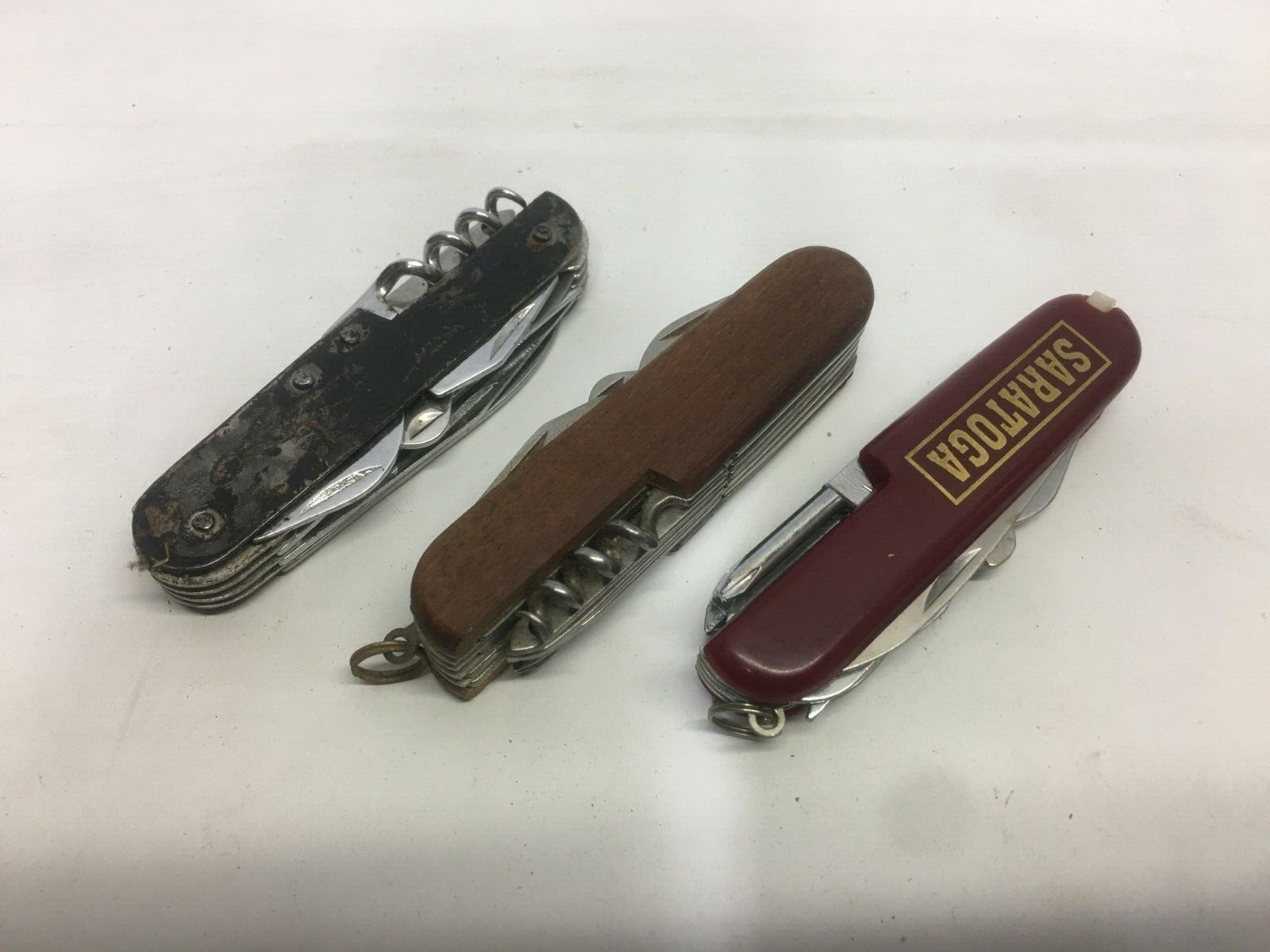 3 Saratoga Pocket Knife Screwdriver, Corkscrew, Toothpick, saw,multi tool
