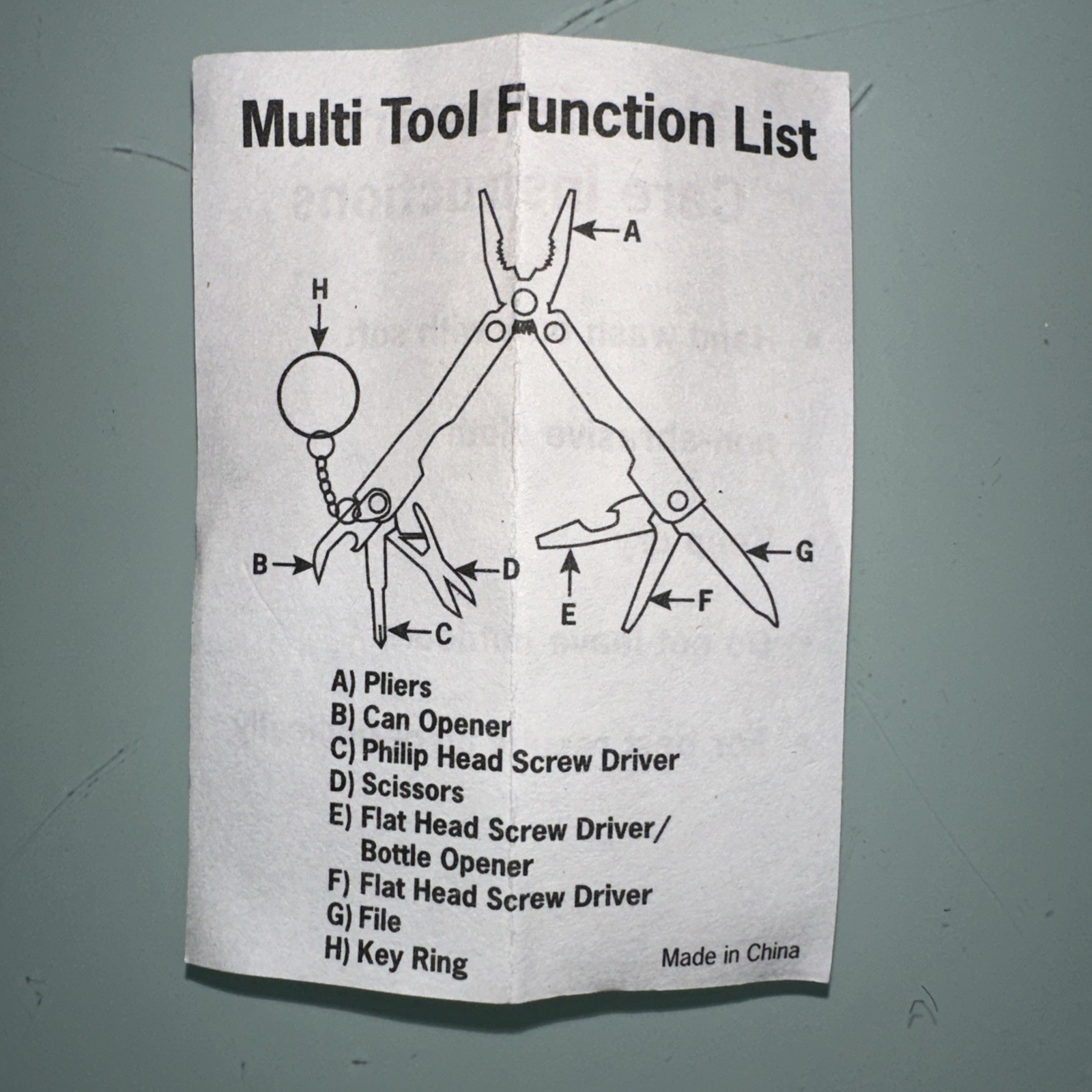 Multitool Function Keychain ￼