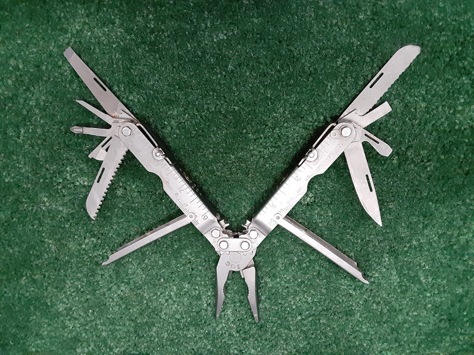 SOG 10 Function Multi Tool w Black Military Finish & Factory Edge
